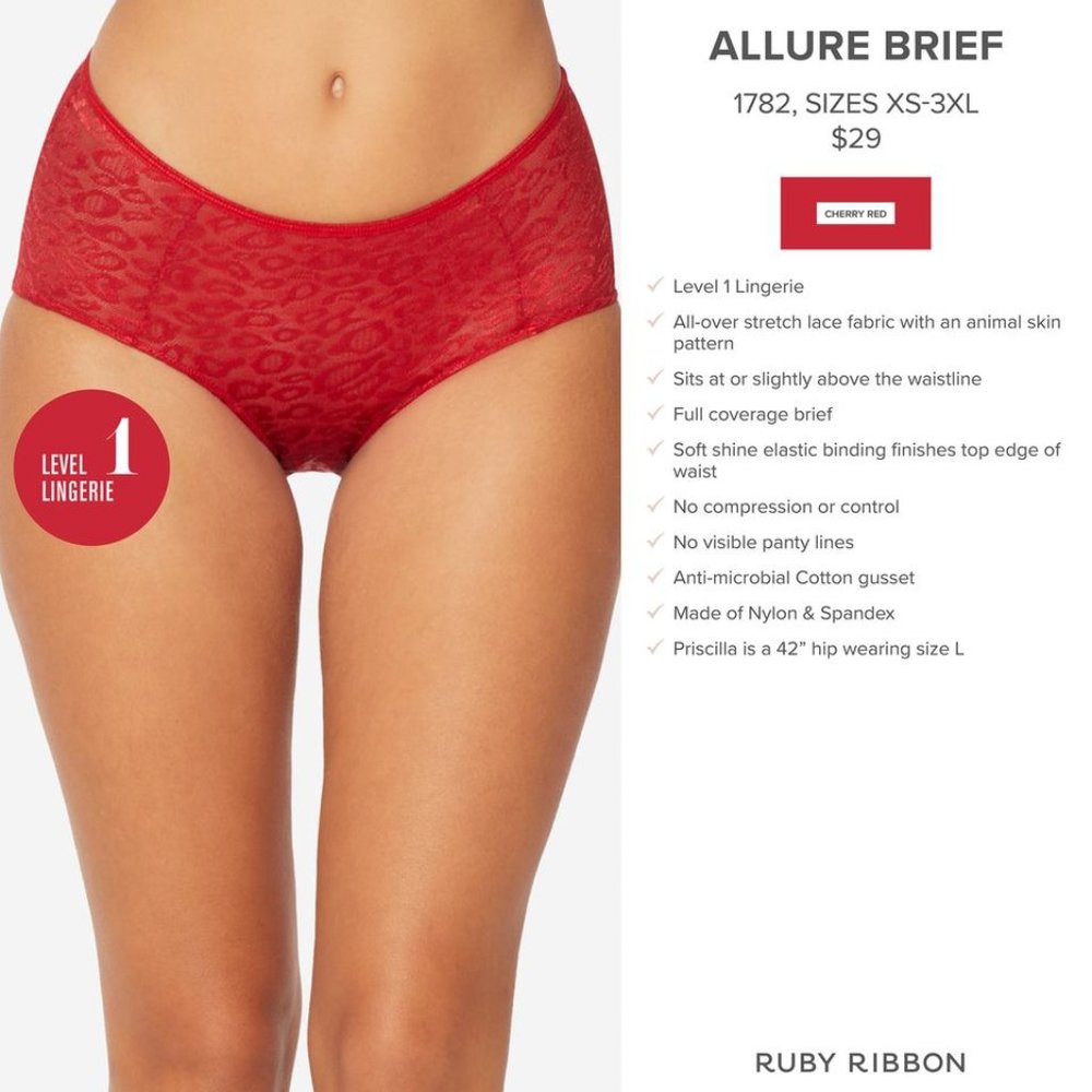 Ruby Ribbon Red Allure Brief #1782